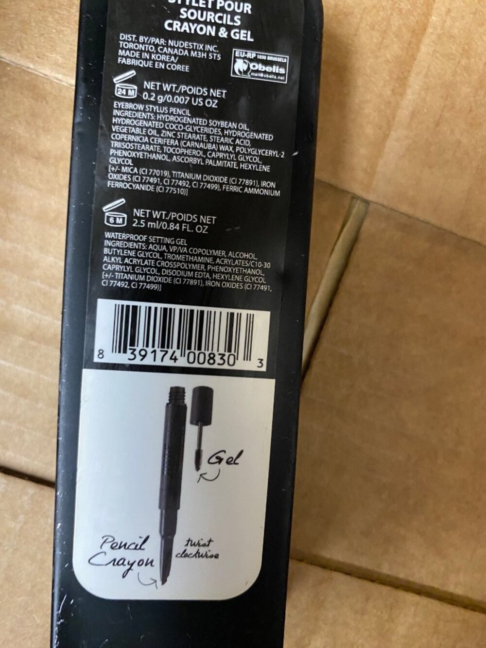Nudestix Canada Womens Stylus Eyebrow Pencil & Gel Brown/Black Size OS NWT - Picture 2 of 2